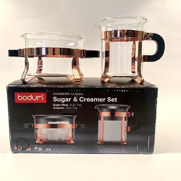 Bodum Chambord Classic Sugar and Creamer Set - Copper - Brand New - Picture 2 of 6
